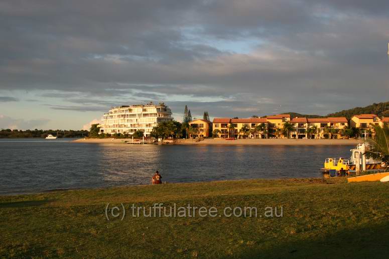 Noosa at sunset from the caravan park