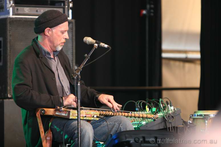 Harry Manx with cigar box guitar