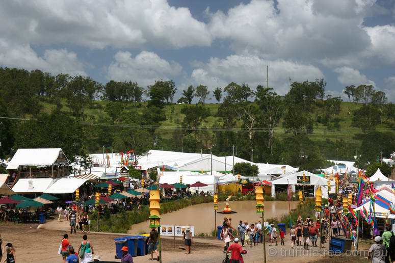 Looking back east to the festival