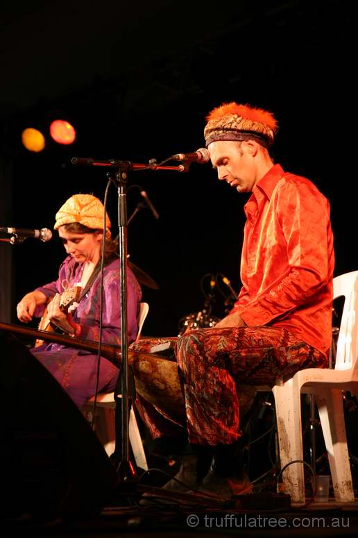 Mal Webb playing the mbira