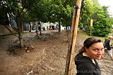 Mud outside the Chai Tent (and Jana!)