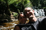 Liffey Falls and two people who needed a fill flash